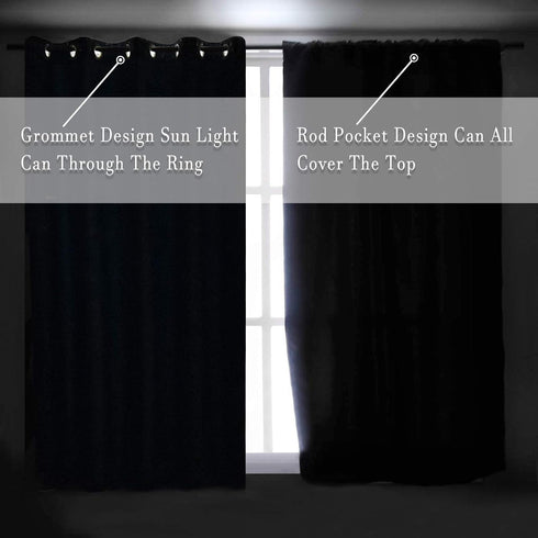 DONREN Coral Blackout Curtain Panels with Rod Pocket - Room Darkening Thermal Insulated Curtains for Bedroom (2 Panels)