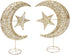 Uonlytech Glitter Moon and Star Ornament | Christmas Table Decoration | Wedding Birthday Holiday Party Supply | 20cm