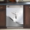 Dishwasher Magnet Cover Kitchen Decor, Silver Stainless Steel Bee Pattern Vinyl Decal, 23 W x 26 H
