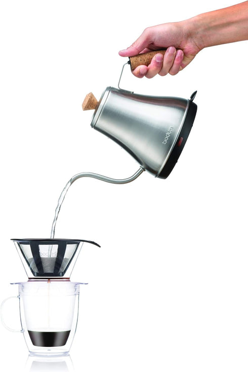 Bodum 12oz Pour Over Coffee Dripper Set - BPA-Free Plastic, Clear, with Double Wall Mug and Reusable Filter