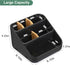 Bamboo Toothbrush Holders Bathroom Countertop Organizer, 6 Slots Toothbrush Caddy for Kids Family Vanity Storage (Black)