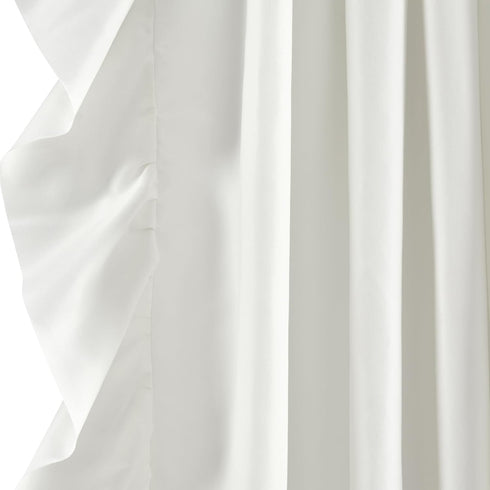 Set, 54" 84" Set Lush Decor Reyna Ruffle Window Curtain Panel Pair, W x L, White - Flowy Curtain - Romantic Ruffle