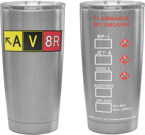 Pilot Expressions AV8R Taxiway Sign Stainless Steel Insulated Tumbler