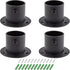 Set of 4 Heavy Duty 1-1/4 Inch Stainless Steel Closet Rod End Supports with Screws, Closet Pole Sockets (Black)