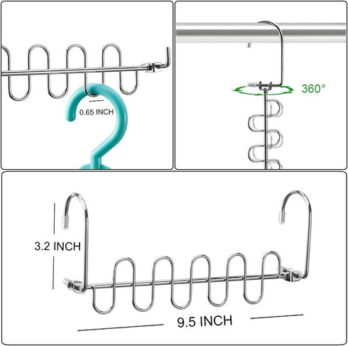 Meetu Magic Cloth Hanger, Space Saving Metal Closet Organizer for Wardrobe Organization (Pack of 4)