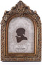 SIKOO Vintage Mini Picture Frame 2.5 × 3.5, Antique Small Ornate Table Top Wall Mounting Photo Frame - Bronze Gold