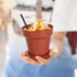 20 Pack 6.7 oz DOITOOL Flower Pot Dessert Cups with Lids and Spoons, Mini Plastic Chocolate Pudding Cups, Cute Mini