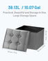 17 inch AmasSmile Storage Ottoman Foot Rest Stool, Velvet Footstool Bench, Short Ottomans Stool, Small Folding Storage