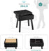 BRIAN & DANY Vanity Stool, Sherpa Vanity Stool Chair with Storage, Rectangle Makeup Chair Soft Padded Seat with Legs
