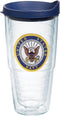 Tervis Navy Logo Made in USA Double Walled Insulated Tumbler Travel Cup, 24oz, Keeps Drinks Cold & Hot