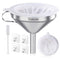 5-Inch Premium Stainless Steel Funnel with 200 Mesh Food Strainer for Kitchen Bottles