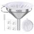 5-Inch Premium Stainless Steel Funnel with 200 Mesh Food Strainer for Kitchen Bottles