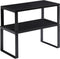 YMYNY Cabinet Shelf Organizer, Set of 2 Extendable Countertop Storage Racks for Kitchen, Bathroom, Black Metal