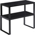 YMYNY Cabinet Shelf Organizer, Set of 2 Extendable Countertop Storage Racks for Kitchen, Bathroom, Black Metal