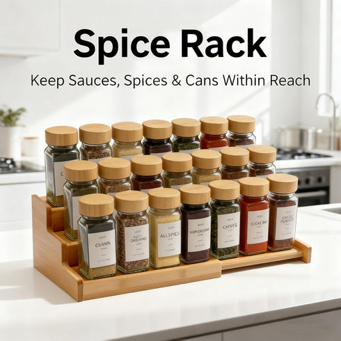JinDoWin Countertop,15.7 Inch (2 Pack, Spice Rack Organizer For Cabinet, Spice Organization For Cabinet, Spice Rack
