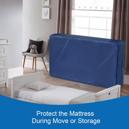 Crib Mattress Bag Waterproof Heavy Duty Mattress Moving Bag with Strong Zipper Reusable Crib Mattress Cover for Moving