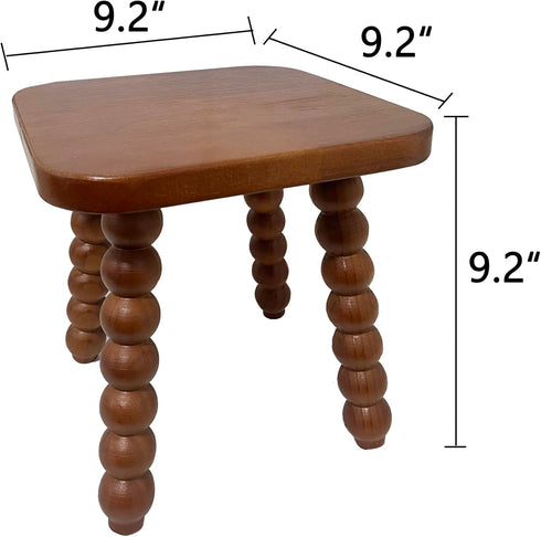 JUIOETUR footstool9.3 Inch Solid Wooden - Short Stool for Kids & Adults, Sensory Table Helper - Sturdy Foot Stool