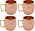 Buddha4all 2 Oz. Solid Copper Mini Moscow Mule Shot Mug Set, Copper Hammered Shot Glass Set (4)