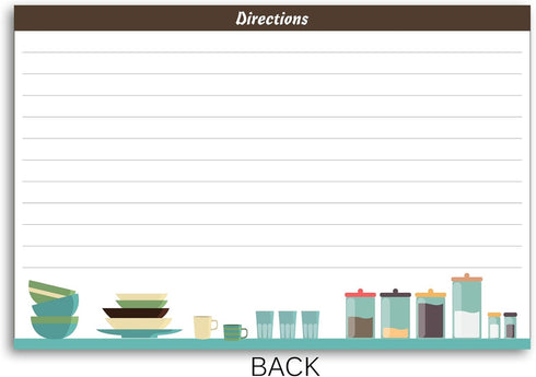 Home Advantage 50 Modern Kitchen Recipe Cards, 4x6 Double Sided