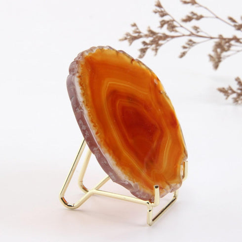 12 pcs Gold Metal Easel Stands, 3 Sizes Rock Display Stand for Crystals, Collectibles, Geodes, Coins, Plates
