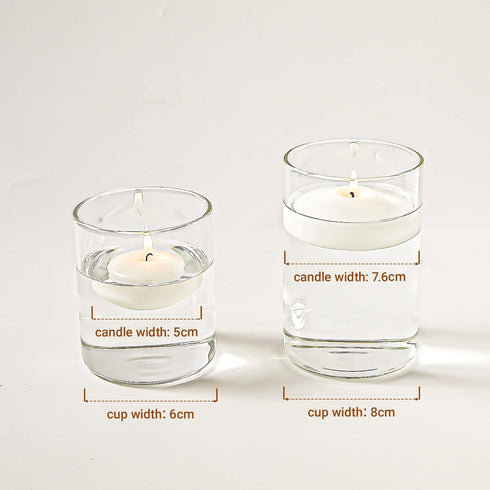 2 inch, 36 Pack 5-6 Set Ashlux White Floating Candles Floating Candles Hours Long Burning, Unscented Floating Candle