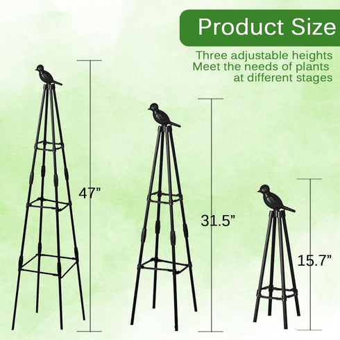 47" Indoor-1 Pack Garden Trellis, Plant Trellis for Potted Plants Flowers Vegetables and Vines,Tomato Cage Tower,Garden
