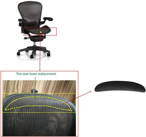 Herman Miller Classic Aeron Office Chair Replacement Seat Foam, Fits Large Size C