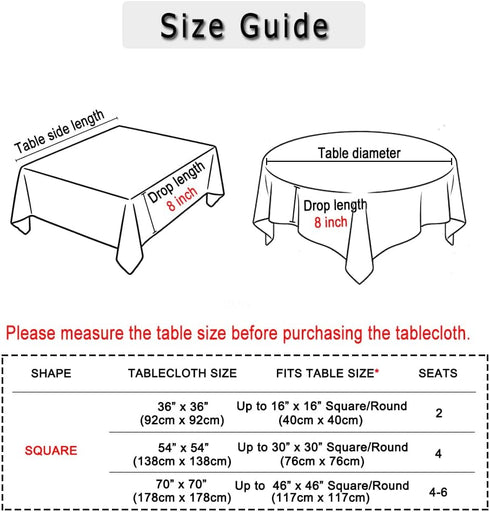 36 inch 2-4 Small Square Spring Tablecloth Floral Table Cloth for Seats Outdoor Patio Coffee Table Cute Wildflower