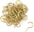 yueton 50pcs Metal Screw-in Ceiling Hooks, Cup Hooks (Gold)