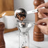 Stainless Steel Spice Funnel with Handle for Kitchen Use Filling Spice Jars, FIFO Squeeze Bottles, Spill-Free Metal Funnel for Salt Pepper Powder, Condiment, Sauce (0.92" Bottom)