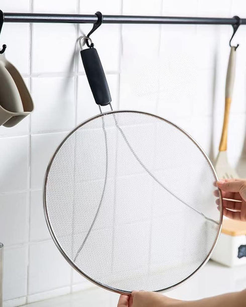 Large Splatter Screen for Frying Pan, 15 Inch Stainless Steel Grease Splatter Guard, Mesh Frying Screen for Kitchen