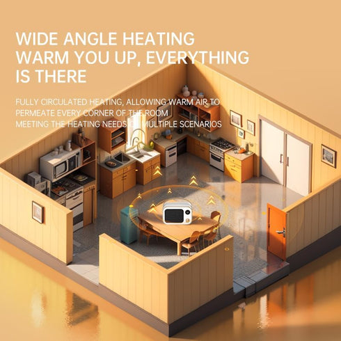Indoor Heater, 1200 Watt Portable Electric Heater, Temperature Controlled Lightless PTC Ceramic Heater for Bedroom and