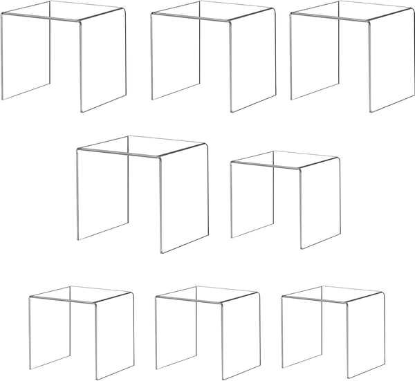 Acylic Riser Square Display Stand For Cupcakes, Arts and Crafts (Clear, 8P-4&5INCH)
