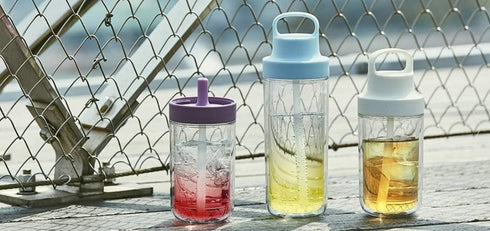 KINTO Togo Bottle, 16.9 fl oz (480 ml), White, Lightweight Water Bottle with Straw, Dishwasher Safe