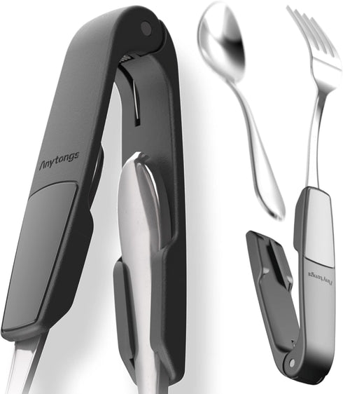 As seen on SHARK TANK - Versatile Tongs from Eating Utensils (1-Pack, Black)