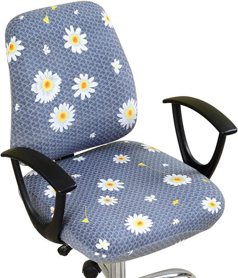 VIOKKO Office Chair Cover Stretchable, Anti-Dust Universal Split 2 Piece Rotating Swivel Chair Slipcover Protector