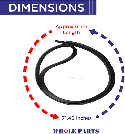 Whole Parts Dishwasher Door Seal Gasket Part# 3920DD3005D - Replacement Compatible with Some Kenmore and LG Dishwashers