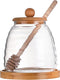 ASTRQLE 16.7 Oz Glass Honey Jar with Dipper and bamboo Lid Honey Pot