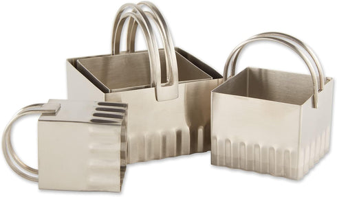 RSVP International Endurance Biscuit Cutters, Set of 4, Rippled Square, Stainless