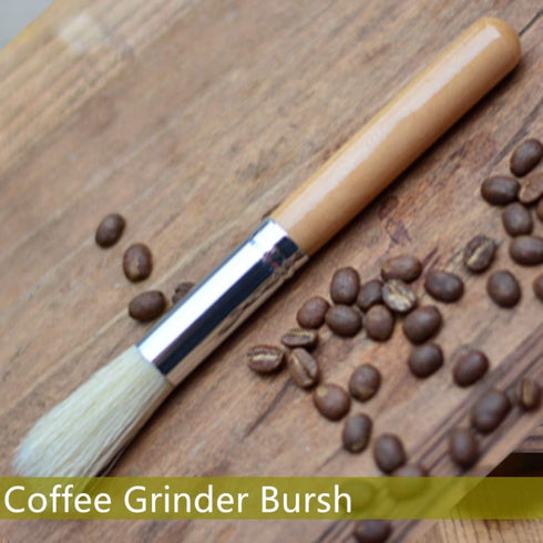 Coffee Grinder Brush; Espresso Supply Maker Cleaning Brush; Wood Handle & Natural Bristles Dusting Brush for Home