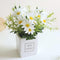 AIFUSI Artificial Flowers, Mini Silky White Daisy Decor in Vase for Home Indoor Centerpiece