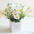 AIFUSI Artificial Flowers, Mini Silky White Daisy Decor in Vase for Home Indoor Centerpiece