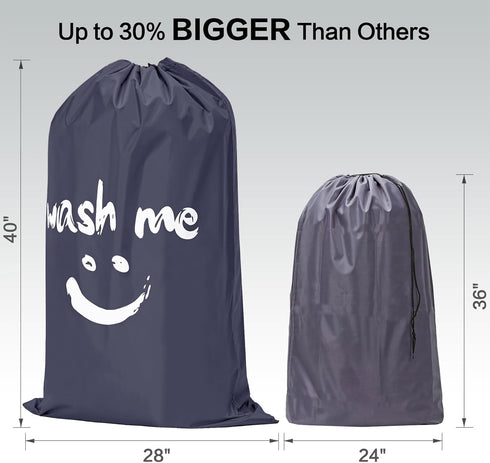 HOMEST XL Wash Me Travel Laundry Bag, Dirty Clothes Organizer, Large Enough to Hold 4 Loads of Garments, Grey