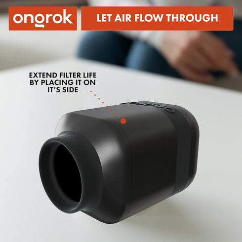 ONGROK Personal Air Filter with Replaceable Cartridges, Starter Set, Paper Based Filters for Indoors, 500+ Exhales