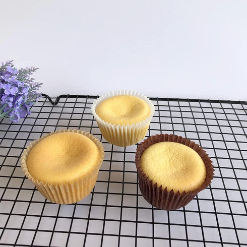 Natural White Coffee Brown Cupcake Liners, 150-Count Standard Greaseproof Paper Baking Cups