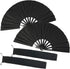 TIHOOD 2PCS Large Folding Silk Hand Fans - Black Chinese Tai Chi Fans for Men and Women Performance, Dance, Gift