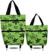 Swpato Reusable Grocery Bags with Waterproof Coating and Folding Wheels - Foldable Tote