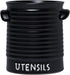 Kitchen Utensil Holder for Countertop, 6.4" Large Ceramic Crock with Cork Mat, Modern Spatula Organizer