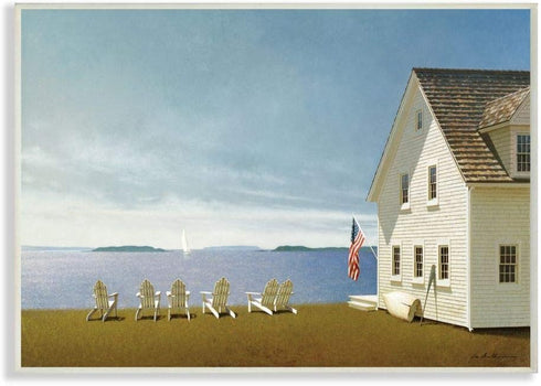 Stupell Industries Americana Cape House Coastal Landscape Painting - 13x19 Art by Zhen-Huan Lu