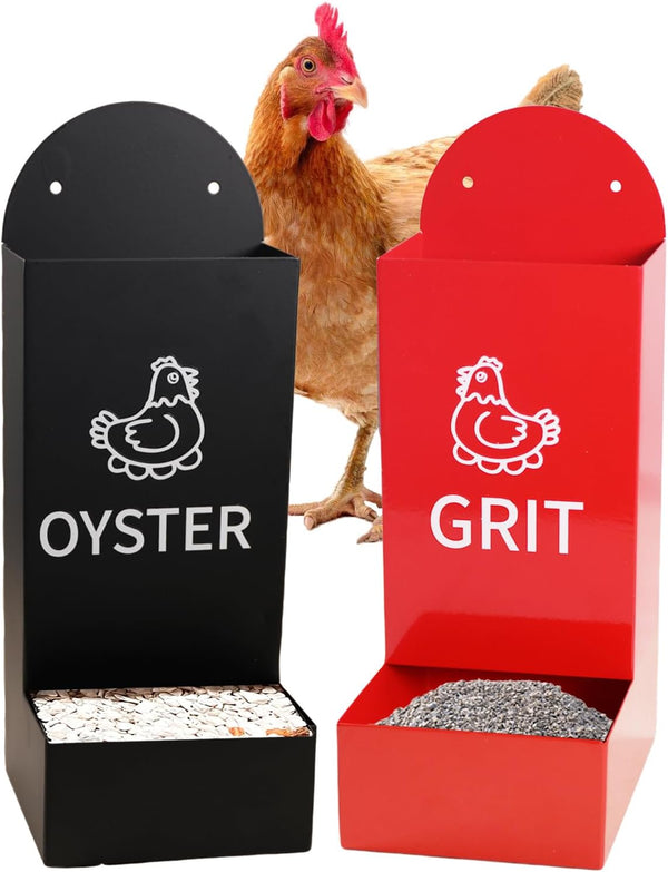 YQDHYLYH Chicken Oyster Shell Feeder and Grit Feeder Metal Chicken Feeder Chicken coop